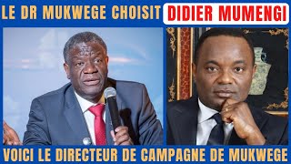 PRÉSIDENTIELLE 2023  LE DR MUKWEGE CHOISIT DIDIER MUMENGI COMME DIRECTEUR DE SA CAMPAGNE [upl. by Llennod]