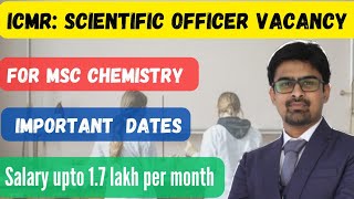 Government Jobs For MSc Chemistry  ICMR recruitment 2024 [upl. by Sergei]