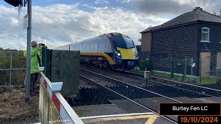 Burtey Fen Level Crossing 19102024 ftEWSTrains [upl. by Hughett]