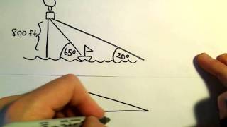 Trigonometry Word Problem Determining the Speed of a Boat Example 3 [upl. by Harilda]