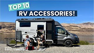 TOP 10 RV ACCESSORIES  WINNEBAGO EKKO  ESSENTIAL GEAR MUST HAVES  TRIED AND TRUE [upl. by Rama]