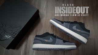 UNBOXING BLACK INSIDE OUT 2022 Air Jordan 1 Low SE Craft [upl. by Persse]