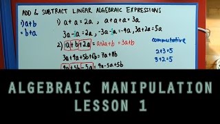 Algebraic Manipulation  Lesson 1  Add amp Subtract Linear Algebraic Expressions [upl. by Nyleikcaj536]