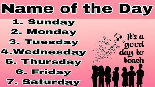 Week Name Sunday Monday  week of the day with spelling  सप्ताहों के दिनों का नाम l week name [upl. by Bonis]