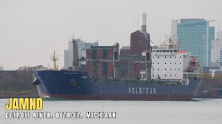 656 Foot Long Saltwater Ship JAMNO Gliding Up the Detroit River [upl. by Sigismondo]