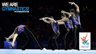 2018 Acrobatic Worlds Antwerp BEL  Highlights MENS GROUP FINAL  We Are Gymnastics [upl. by Markman]