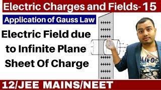 Electric Charges and Fields 15 I Electric Field due to Infinite Plane Sheet Of Charge JEE MAINSNEET [upl. by Horsey699]