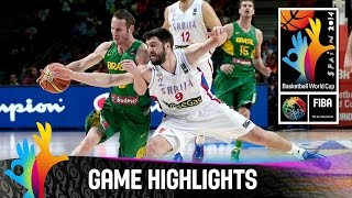 Serbia v Brazil  Game Highlights  Quarter Final  2014 FIBA Basketball World Cup [upl. by Annaeirb]