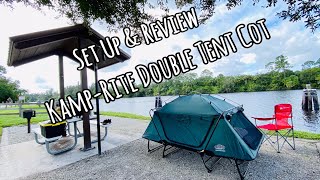 KampRite® Double Tent Cot my Review amp Set Up St Lucie South Campground [upl. by Aicat]