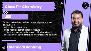 Carbon tetrachloride has no net dipole moment because of a Its planar structure b Its regula [upl. by Rochkind]