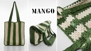 MANGO BRAND KNITTED BAG MAKING BEACH BAG RECIPE [upl. by Beckie]