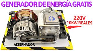 Generador de ENERGÍA GRATIS con un Alternador y un Motor [upl. by Samuele333]