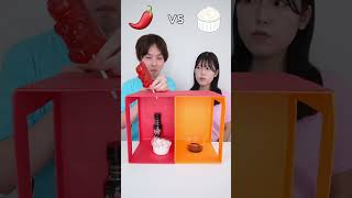 Icecream taddy candy vs spicy sauce eating challenge😂 shorts asmr [upl. by Ahsienek921]