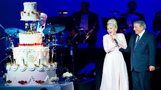 Lady Gaga Surprises Tony Bennett With Massive Birthday Cake [upl. by Reyotal669]