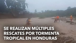 Se realizan múltiples rescates por tormenta tropical en Honduras [upl. by Teagan]