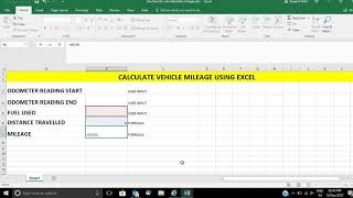 Calculate your vehicle mileage using Microsoft Excel [upl. by Yeargain]