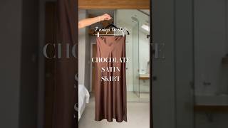 🍂Chocolate Brown Satin Midi Skirt🍂 7 ways to style New Look 🤎 [upl. by Nylaroc]