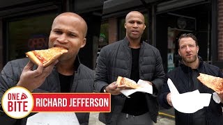 Barstool Pizza Review  Famous Calabria Pizza With Special Guest Richard Jefferson [upl. by Latham387]