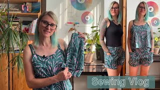 Sewing an easy Camisole and the Pietra Shorts  Rescuing a failed Dress  Sewing Vlog [upl. by Raven]