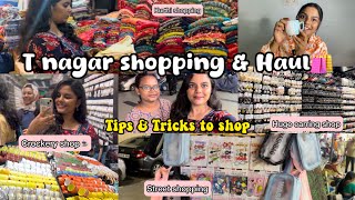 TNagar Pondy bazzar STREET SHOPPING vlog Haul🛍️🤷🏻‍♀️Tips amp tricks tnagarstreetshopping [upl. by Ecined411]