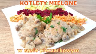 Przepyszne kotlety mielone w sosie pieczarkowym 👌 łatwy przepis na aksamitny sos pieczarkowy 👍 [upl. by Conant]