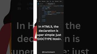 Why You Need DOCTYPE in HTML 🌐 shorts html [upl. by Olathe735]