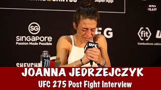 Full Joanna Jedrzejczyk UFC 275 Post Fight Interview Reacts to KO loss over Zhang Weili [upl. by Clie93]