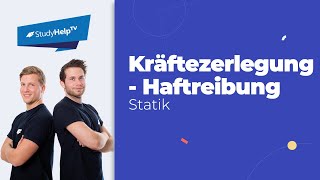 Haftreibung  Zerlegung einer Kraft an Schräge Technische Mechanik StudyHelp [upl. by Odysseus152]