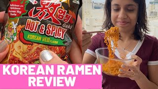 Nissin Korean Ramen review  noodles reviewtryit ramen foodreview [upl. by Gnouc]