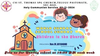 ST Thomas SPG Church Telugu Pastorate Holy Communion Service 03112024 [upl. by Brewster195]