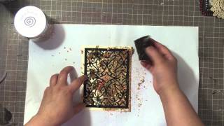 Tutorial Gilded Backgrounds Using Die Cuts and Stencils [upl. by Ainigriv]