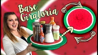 Base Giratoria para el centro de la mesa con diseño deSandía  Chuladas Creativa Watermelon diy [upl. by Notsecnirp]