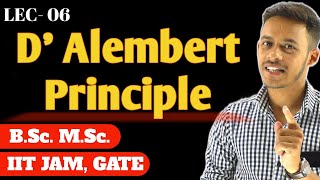 LEC06 d Alembert Principle  d Alembert Principle Examples  msc bsc [upl. by Ecnerret624]