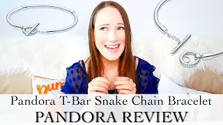 Pandora Moments TBar Snake Chain Bracelet  Pandora Bracelet Review [upl. by Agnesse]