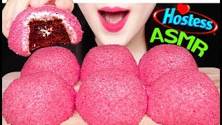 ASMR PINK SNOBALLS MARSHMALLOW CHOCOLATE CAKE 스노볼 마쉬멜로우 초코 케이크 먹방 EATING SOUNDS [upl. by Kerred]