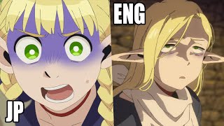 Delicious in Dungeon but just Marcille amp other funny moments EPISODE 8  JP VS ENG [upl. by Herb]