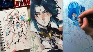 😍Art drawing tiktok compilations  Drawing tiktok 51 [upl. by Brendis]