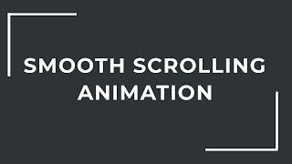 JQuery Smooth Scroll Animation Tutorial  Jquery Plugin Tutorial [upl. by Ettenej]