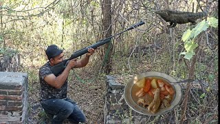 caza y cocina de Garrobos con nitro piston para el caldo salió buen caldo caceria iguana nature [upl. by Acyssej]