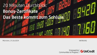 20 Minuten Durchblick Bonus Zertifikate – „Das Beste kommt zum Schluss“ [upl. by Bamford361]