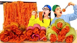 Kimchi Wrapped Spicy Fire Noodles Mukbang 김치말이 불닭볶음면 먹방 TIMI 티미 [upl. by Bixby]