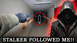 STALKER CONFRONTS US IN ABANDONED HAUNTED SCHOOL HELP [upl. by Nosremaj103]