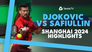 Novak Djokovic Takes On Roman Safiullin In Shanghai 👌  Shanghai 2024 Highlights [upl. by Dnomse]