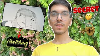 Secret 🤫🤔 Sketching ✍️ Lovely Weather🌧️  LifeWithTalha ♥️ Talha Saleem [upl. by Ecirp]