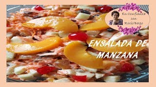 Ensalada de manzana con crema de almendras vegana sencilla económica saludable y deliciosa [upl. by Daryle498]