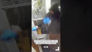 Security footage Suspects shout ‘Seattle police’ in attempted breakin as homeowner shoots at them [upl. by Llerrem]