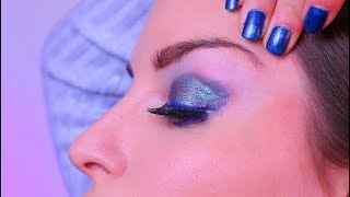 Christmas blu glitter makeup prova trucco per natale [upl. by Sherrod]