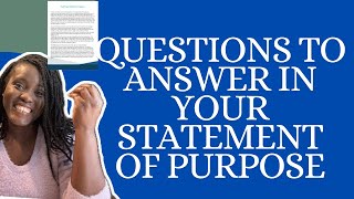 QUESTIONS TO ANSWER IN YOUR STATEMENT OF PURPOSE FOR GRAD SCHOOL APPLICATION [upl. by Barfuss]