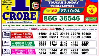 🔴 Nagaland Lottery Live 8pm 27102024 Evening  State Dear Lottery Result [upl. by Walworth]