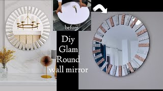 DIY CRYSTAL ROUND MIRROR  SILVER ROSEGOLD WALL MIRROR [upl. by Aikenat531]